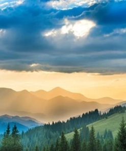 Mountains Sunbeam Landscape Paint By Numbers