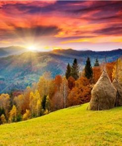 Sunrise Scenery  Landscape Paint By Numbers