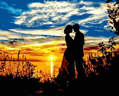 Loving Couple in The Sunset  Romance and Love Paint By Numbers