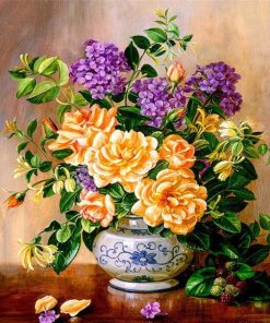 Fresh Flowers in a Vase  Flowers Paint By Numbers