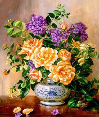 Fresh Flowers in a Vase  Flowers Paint By Numbers