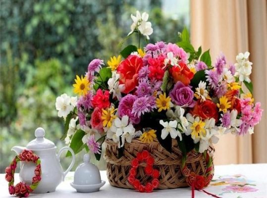 Flower Basket   Flowers Paint By Numbers