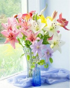Colored Flowers Paint By Numbers