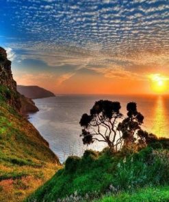 Sunset Beach Mountain Landscape Paint By Numbers