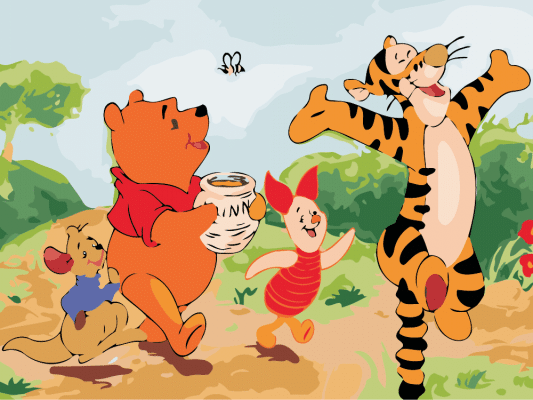 Tigger And Eeyore Cartoon and Animation Paint By Numbers