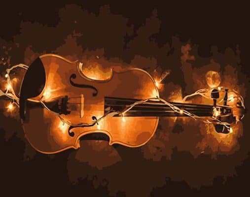 Night Lamp Violin Still Life Paint By Numbers