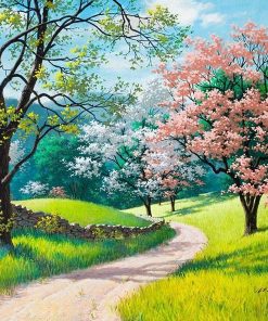 Herry Blossoms Road Painting - DIY Paint By Numbers - Numeral Paint