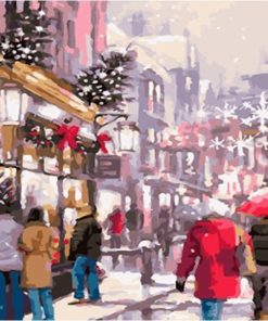 Christmas Street Acrylic Paint - DIY Paint By Numbers - Numeral Paint