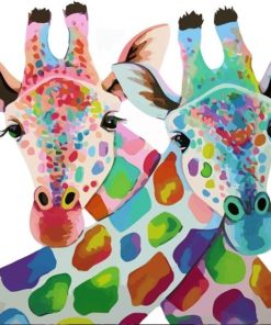 Giraffe Lovers City - DIY Paint By Numbers - Numeral Paint