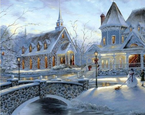 Snowy Amsterdam Cities Paint By Numbers