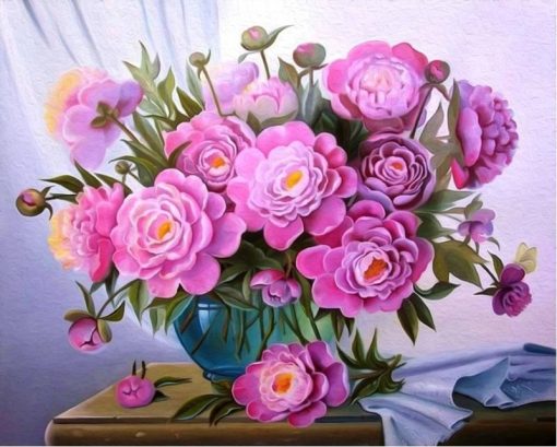 Purple Flowers - DIY Paint By Numbers - Numeral Paint
