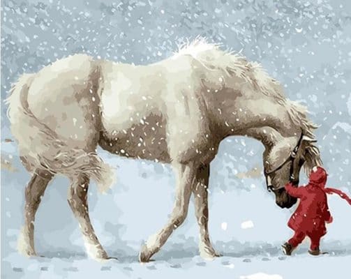 Snow Horse paint by numbers