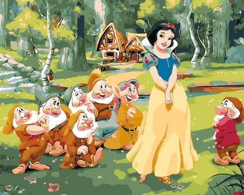 Snow White and the Seven Dwarfs Cartoon and Animation Paint By Numbers