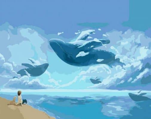 Whale Flying Animals Paint By Numbers
