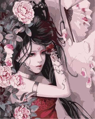Girl With Geisha Tattoo People Paint By Numbers