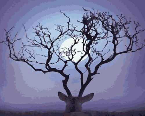 Moonlight Deer Animals Paint By Numbers