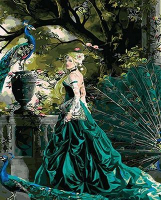 Lady in Green Dress People Paint By Numbers