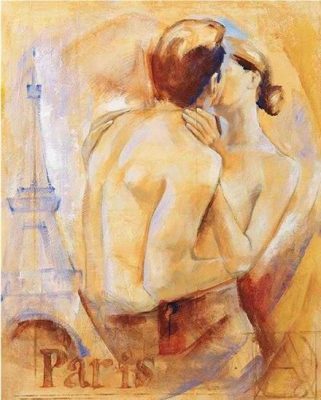 Kiss in Paris Romance and Love Paint By Numbers