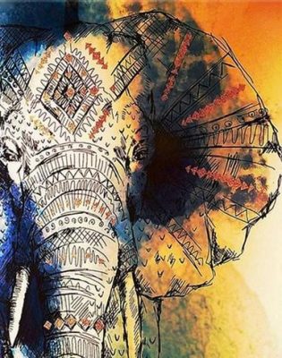 Indian Elephant Animals Paint By Numbers