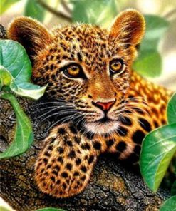 Leopard in Tree Animals Paint By Numbers