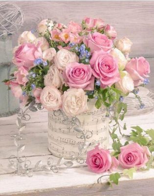 Rose Wedding Bouquets Flowers Paint By Numbers