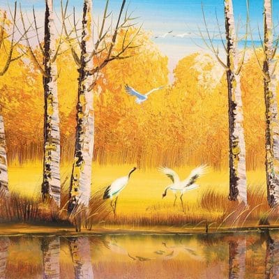 Birds Near River Landscape Paint By Numbers