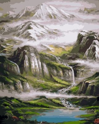 Early Morning Mountains Landscape Paint By Numbers