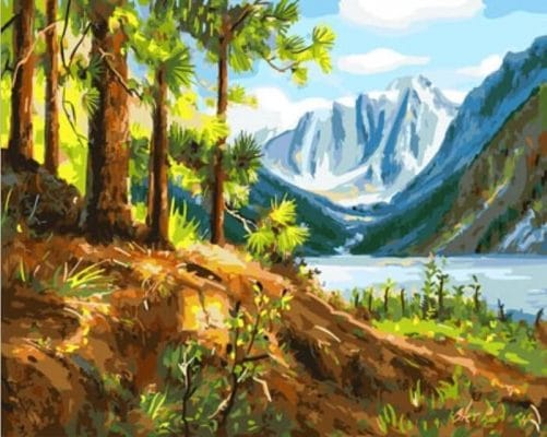 Pine Mountain Lake Landscape Paint By Numbers