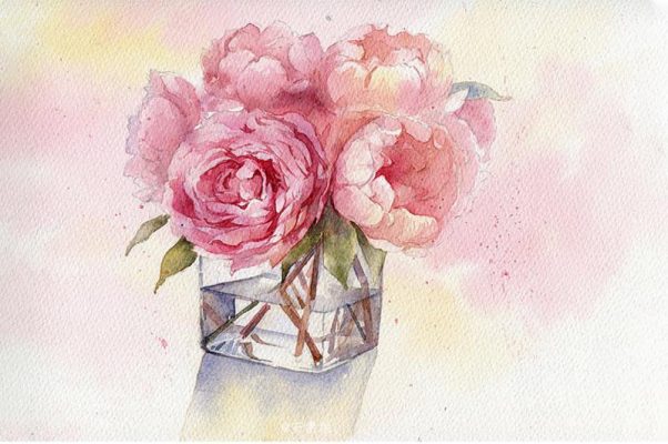 Roses in Cup Flowers Paint By Numbers