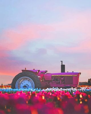 Pink Tractor NEW Paint By Numbers