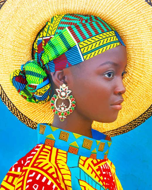 African girl Style paint by number