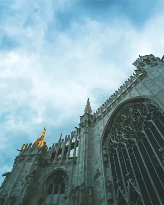 Milan Cathedral of St Mary on cloudy evening Buildings Paint By Numbers