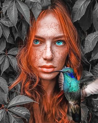 Ginger Woman with Bird NEW Paint By Numbers