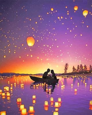 Romantic Date Silhouette NEW Paint By Numbers
