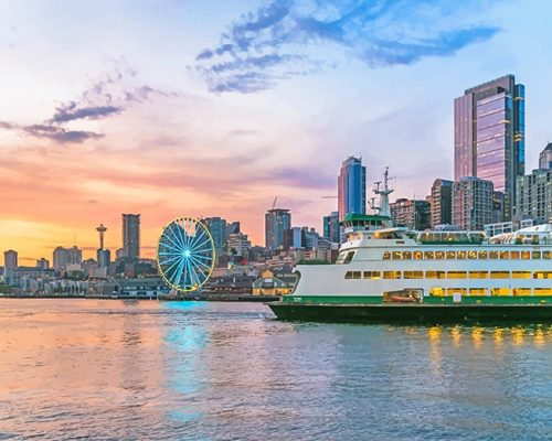 Seattle Skyline Summer NEW Paint By Numbers