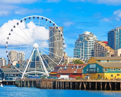 Seattle Washington Tourist Attractions NEW Paint By Numbers