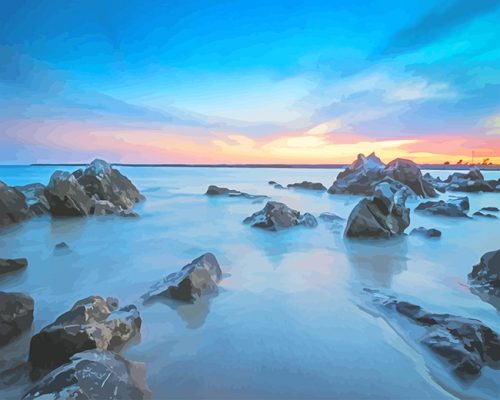 Blue Sea Seascape Paint By Numbers