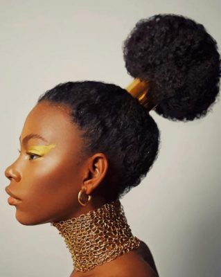 African Woman With Hair Accessories For Afros paint by numbers
