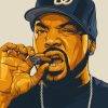 American Actor Ice Cube painy by numbers