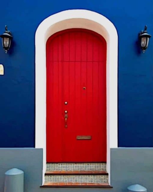 Beautiful Red Door paint by numbers