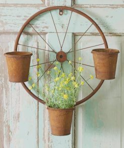 bicycle wheel flowers paint by number