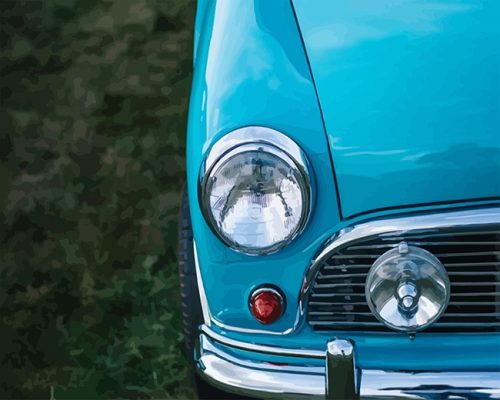 Blue Classic Car Close Up Cars Paint By Numbers