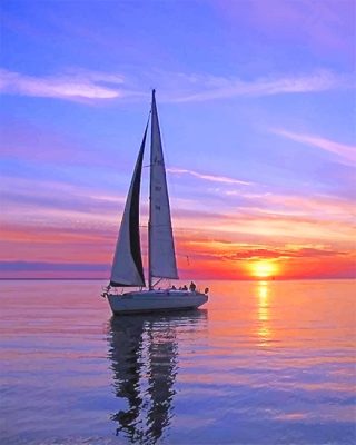 Boat Sunset NEW Paint By Numbers