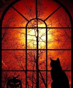 Cat Silhouette paint By numbers