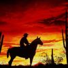 Cowboy Sunset paint by numbers