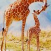 Giraffe With Baby paint by numbers