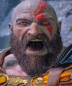 God Of War 3 Kratos With Beard paint by numbers