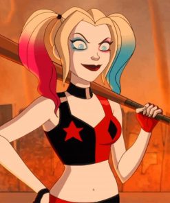 harley quinn cartoon paint by numbers