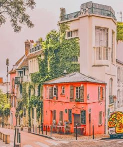 la Maison Rose Paris France paint by numbers