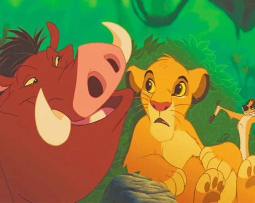 lion king timon pumbaa paint by numbers